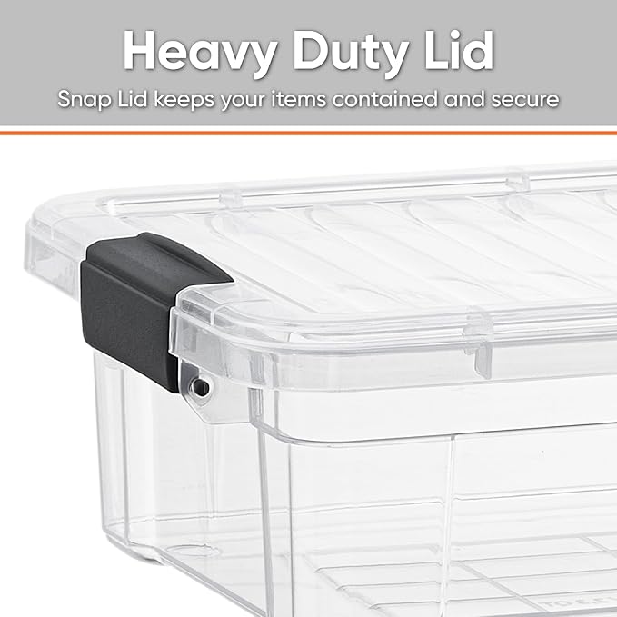 Superio Storage Bins with Lids- 4 Pack, 4.5 Qt Clear Boxes - Image 3