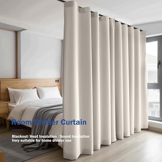 Cbsroro Room Divider Blackout Curtain Track Curtains Wall Dividers Panels Screen - Image 7