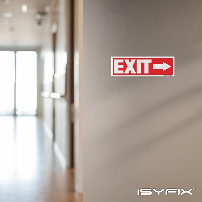 iSYFIX Exit Signs Stickers 2 Pack 12x4 Inch - Image 4