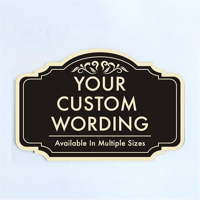 Custom Aluminum Outdoor Metal Sign, Personalized, Waterproof, Design 2 Black by SpeedyOrders