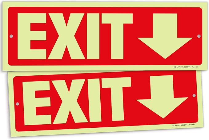 iSYFIX Exit Signs with Directional Down Arrow by iSYFIXPREMIUMSIGNS