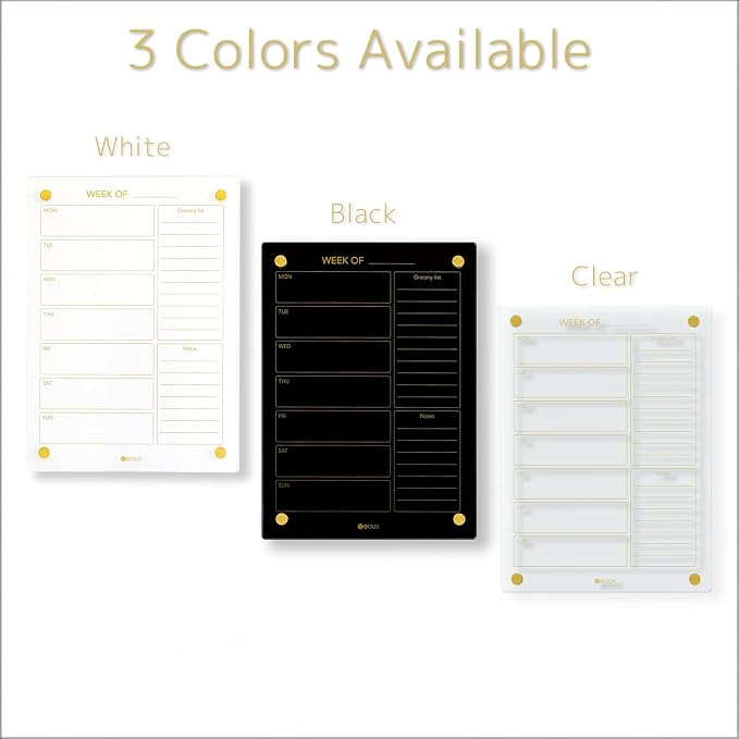 Glass Golden Weekly Dry Erase Calendar & Menu Whiteboard - Image 7