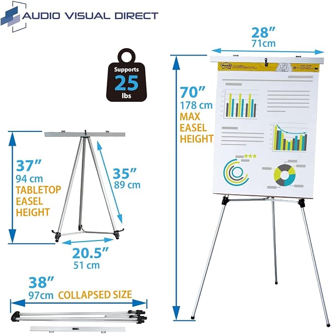Lightweight Aluminum Flip-Chart Presentation Easel - Image 3