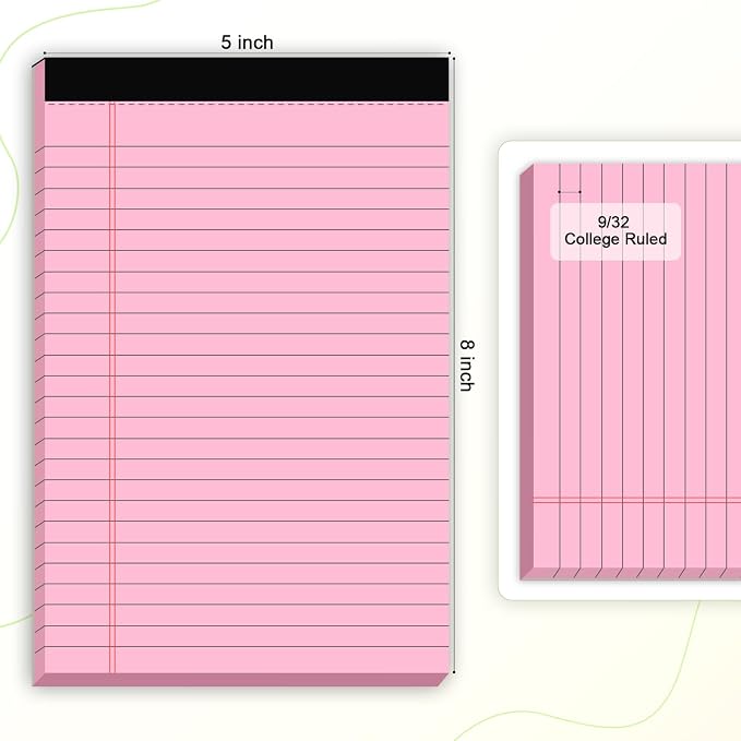 AILZFEI 12pcs Small Legal Pads 5x8 Colored Note Pads Paper College Ruled - Image 2