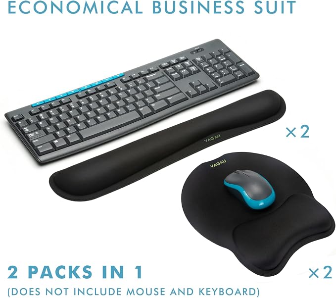VAGAU Premium Keyboard Wrist Rest and Mouse Pad Wrist Support, Ergonomic Memory - Image 6