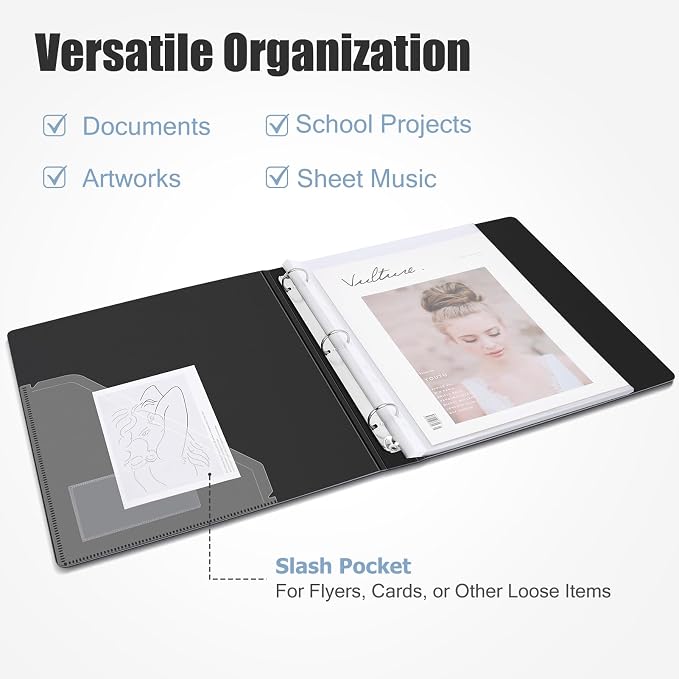 Uquelic 80-Pocket Binder with Plastic Sleeves - Image 4