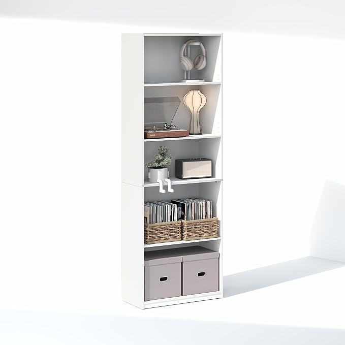 Furinno GEHRY DVD Shelf, 5-Tier CD Rack, Media Shelf by Furinno-FitsYourSpaceFitsYourBudget