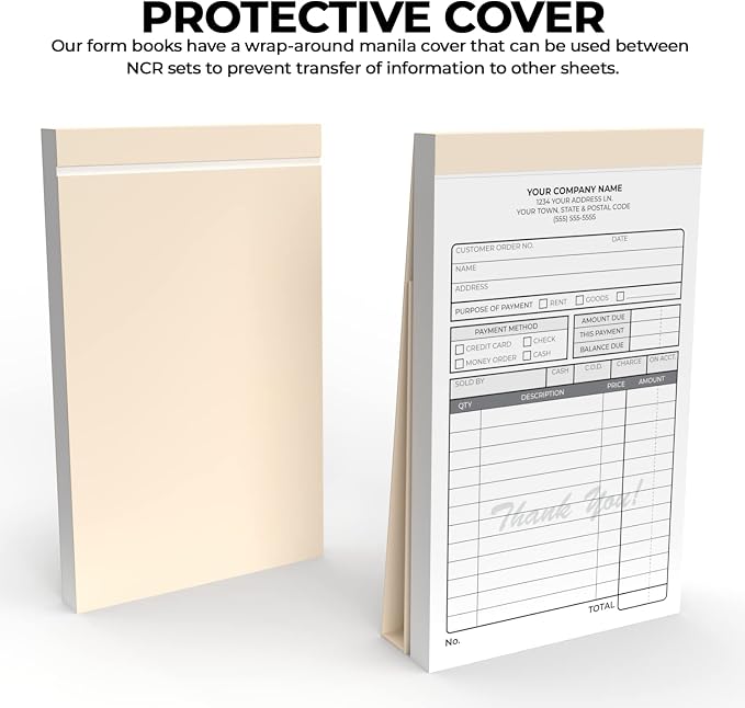 Custom 4.25" x 7" Carbonless NCR Books in 3-Part Triplicate Invoices, Work - Image 3