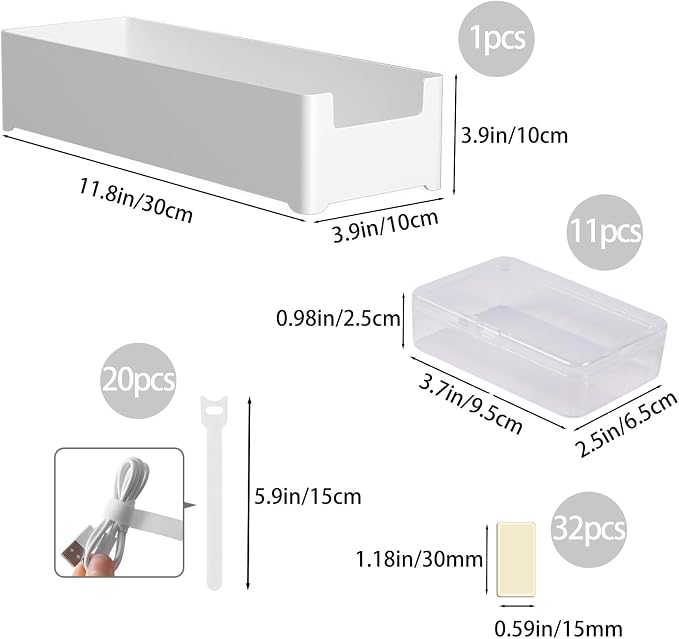 11 Cable Organizer Box with Labels, Cord Storage Organizer - Image 7