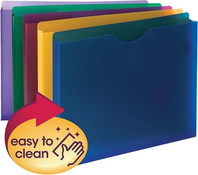 Smead Poly Expanding File Jacket, Straight-Cut Tab, 1” Expansion, Letter Size - Image 5