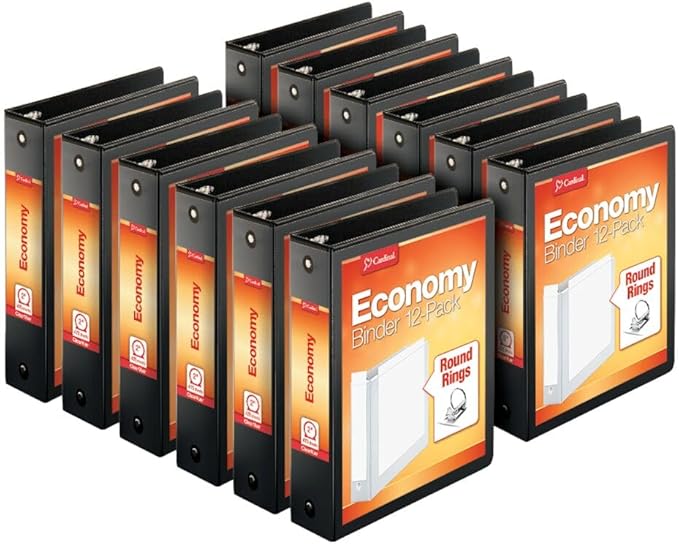 Cardinal Economy 3-Ring Binders, Round Rings, Holds 475 Sheets, Carton of 12 by TOPSProducts
