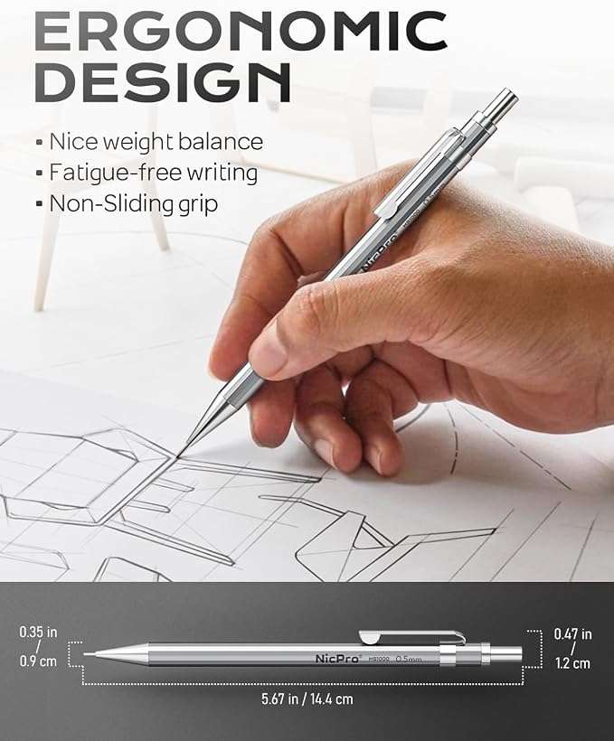Nicpro 4 Pack Mechanical Pencil 0.5 mm - Image 4