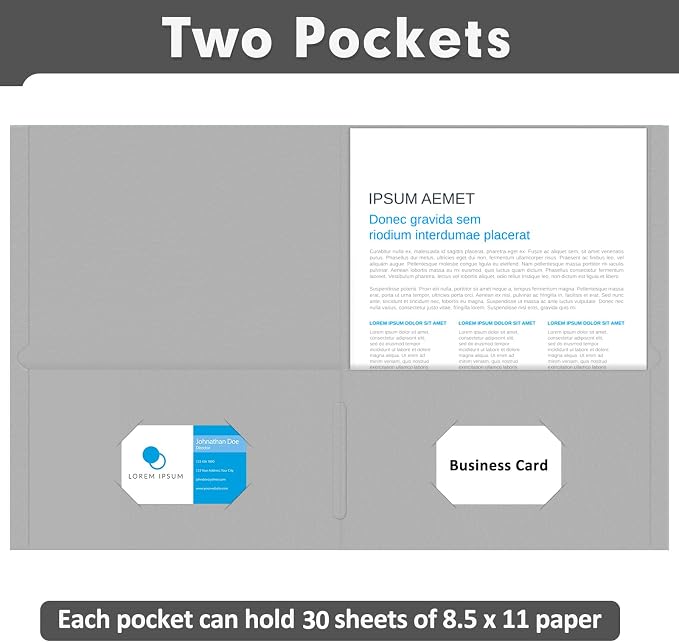 Two Pocket Folders, PANDRI 30 Pack 2 Pocket Folders, Letter Size Paper File - Image 4