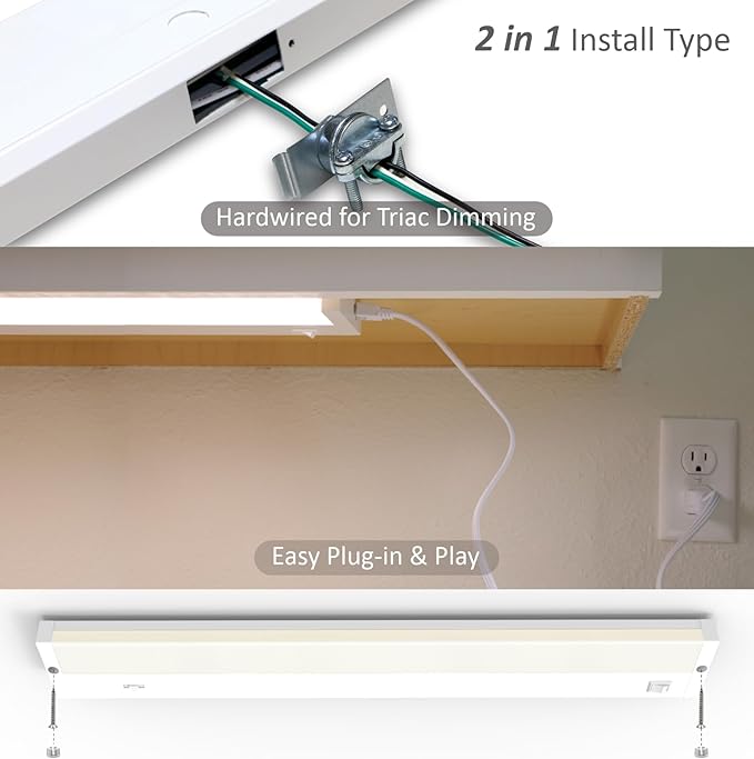 Leetdud LED Under Cabinet Lighting Hardwired or Plug in, 40 Inch 20W, Dimmable - Image 6