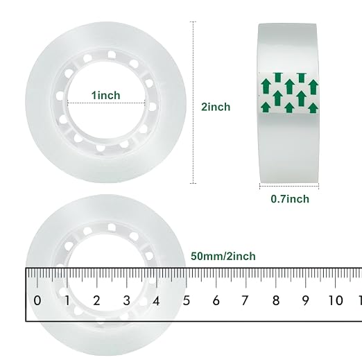 JACMD 12 Rolls Clear Tape, Transparent Tape Refills, Gift Wrap Tape 3/4 * 1000 - Image 2