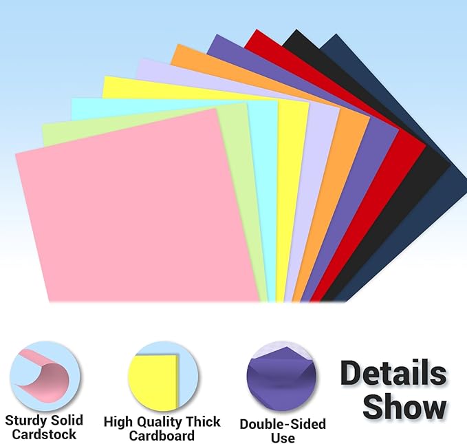 Cardstock 8.5 x 11, 10 Colors Colored Printer Paper 75 lb/200 gsm, 80 Sheets - Image 3
