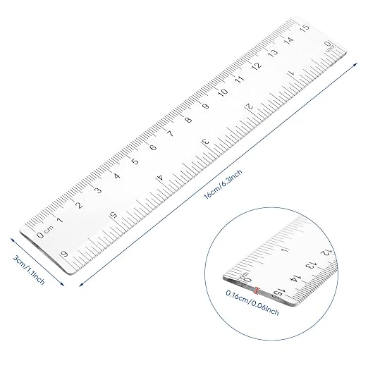 Zonon 100 Pcs 6 Inch Rulers Bulk Clear Plastic Flexible Straight Rulers - Image 2