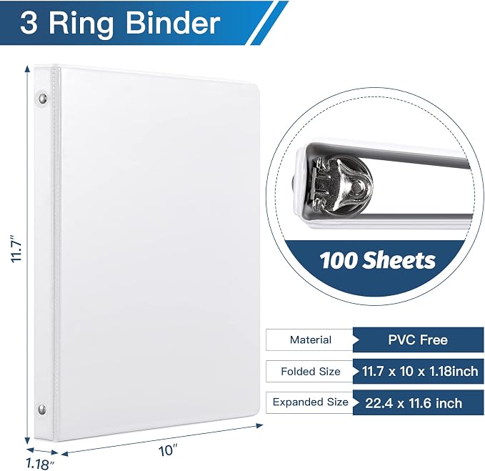 Basic 3 Ring Binder -1 or 1/2'' Binders - Image 2