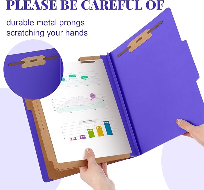 Skyygemm 36 Pcs Classification Folders Letter Size, 3 Divider Pressboard File - Image 4