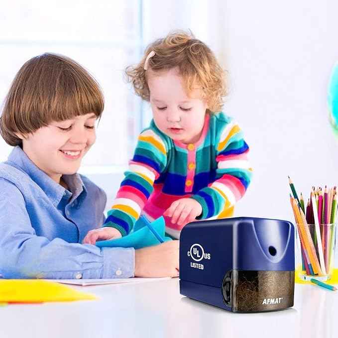 AFMAT Electric Pencil Sharpener, Heavy Duty Colored Pencil Sharpeners