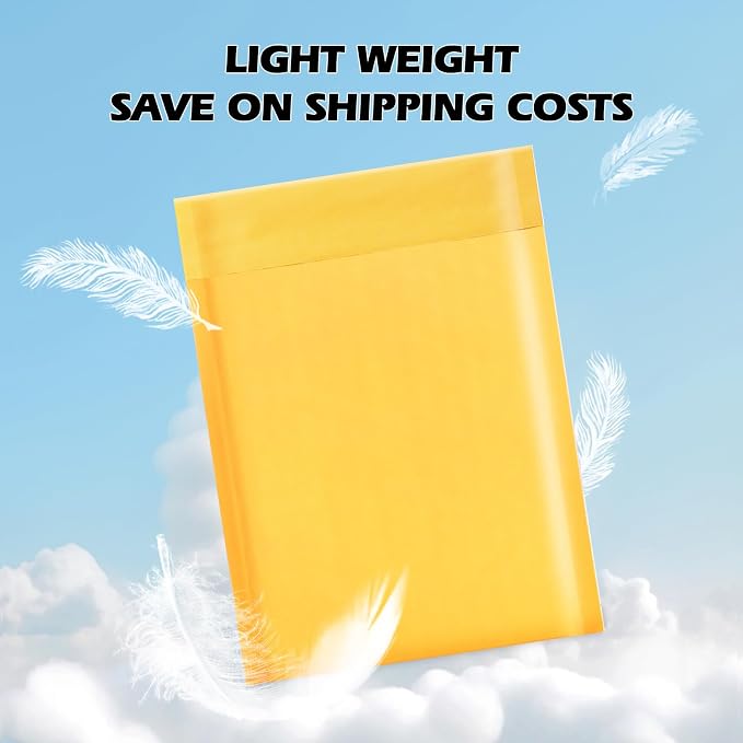Ctarsthome 52Pack Yellow 4x8inch Kraft Bubble Mailers Small Business Mailing - Image 4