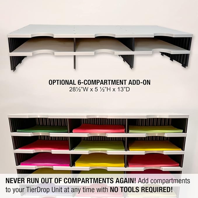 Desktop Organizer 6 Letter Tray Sorter Plus Riser Storage Base & 3 Supply - Image 5