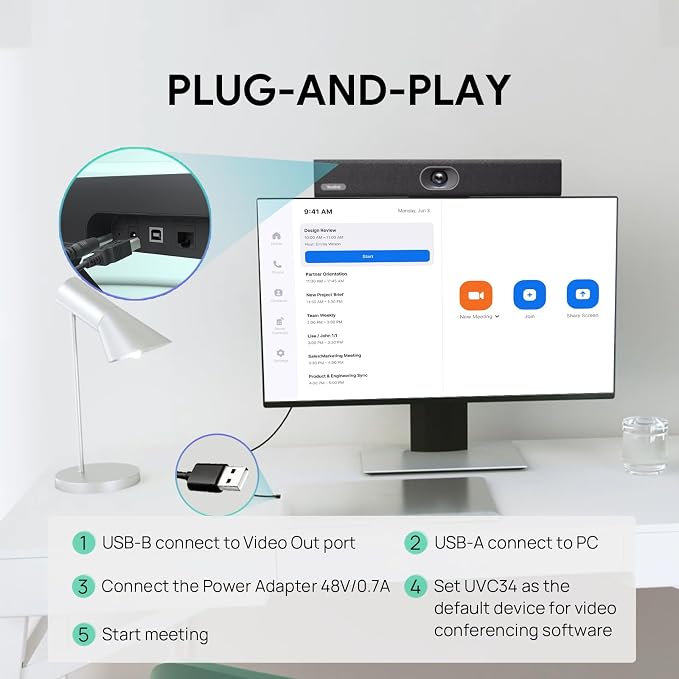 Yealink UVC34 4K Conference Room Camera System 10 Microphone 8 MP All-in-One - Image 6