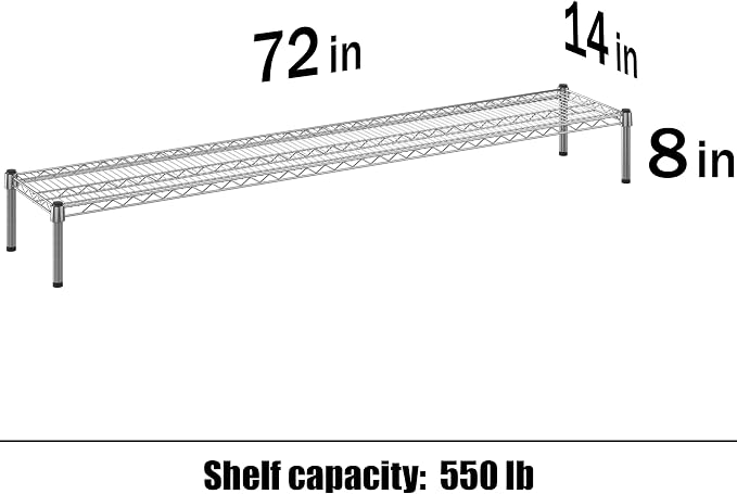 Regal Altair 14" Deep x 72" Wide x 8" Height 1-Tier Wire Shelving Kit | NSF - Image 3