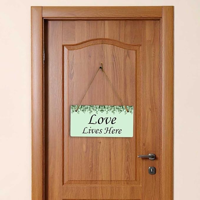 Signs ByLITA Eucalyptus Greenery Personalized Hanging Wall or Door Sign | - Image 5