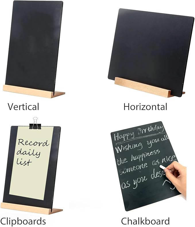 NEWNEWSHOW 2 Pack 8.7x12 Inch Tabletop Chalkboard - Image 2