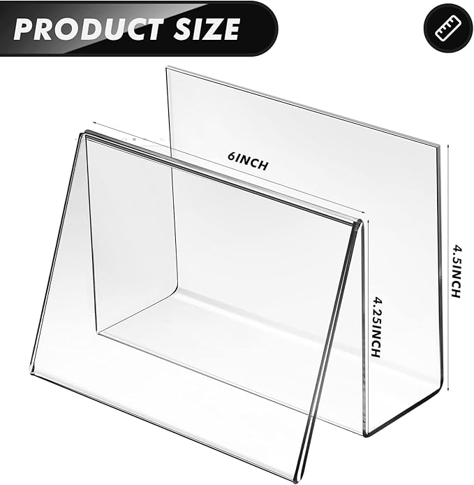 Crtiin 3 Pcs Clear Acrylic Postcard Holder Business Card Holder Greeting Card - Image 2