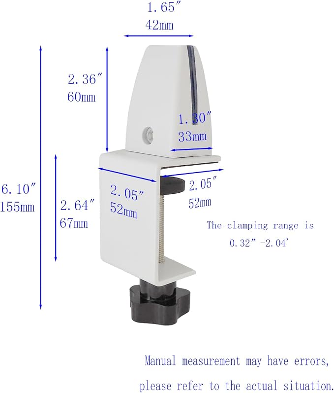 Jhanw Divider Clamp For 1/8" To 0.51" Panel, Adjustable Partition Clamp For - Image 2