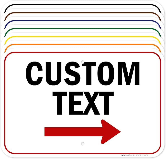 Custom Arrow, Custom Directional Sign, Right Arrow, 12x18 Inches, Rust Free by MySignCenter