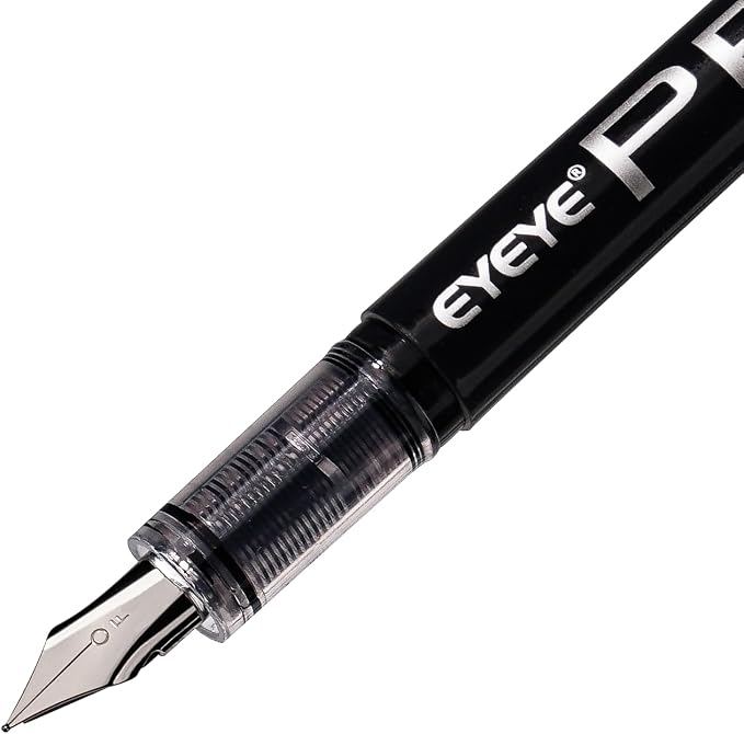 EYEYE Disposable Fountain Pens Fine Point, 8 Pack Black Pens - Image 2