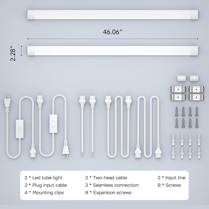 Modlicht 4FT Plug in Light 2PCS, Linkable Shop Lights - Image 7