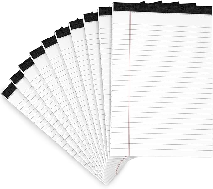 10 Pack Legal Pads Writing Pad 5x8 Inch Lined Writing Note Pads Grocery List by Aidunmis