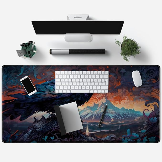 Magic Crow Desk Mat Gaming Misty Fores Mouse Pad Playmat, Large Gaming Mousepad - Image 3
