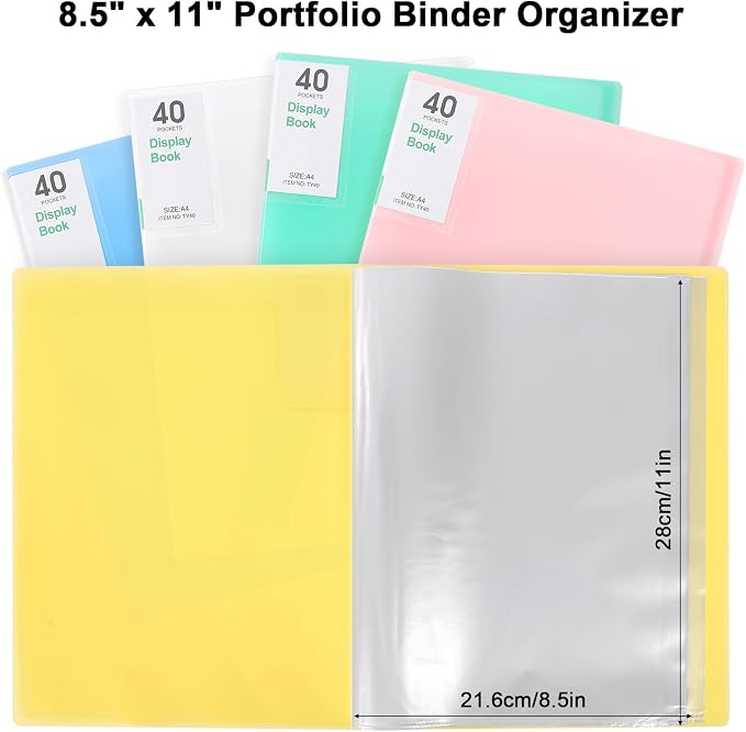 Phyxin Portfolio Binder, 60-Pocket Portfolio Folder 8.5" x 11", Displaying 120 - Image 3