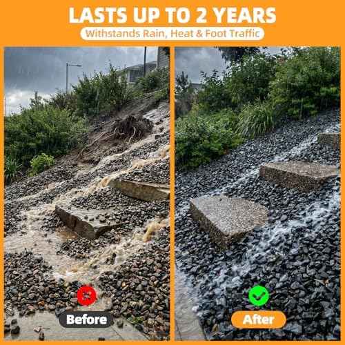 Rock Glue for Landscaping 1 Gallon, Ready-to-Use Gravel Binder for Pea Gravel & Small Stones, Fast-Drying Landscape Rock Adhesive, Weather-Resistant Stone Stabilizer for Garden Paths, Patios