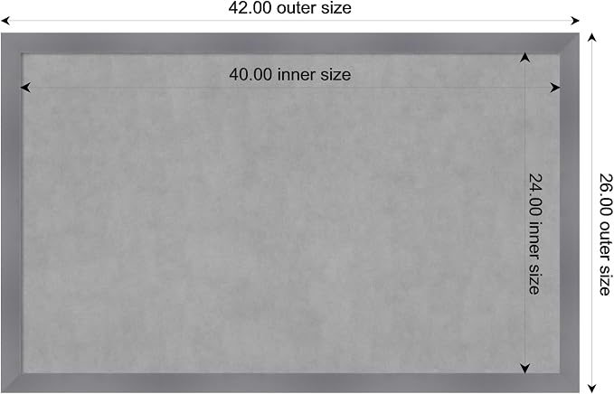 Amanti Art Grey Framed Magnetic Board 26x42 Large Vision Board - Image 4
