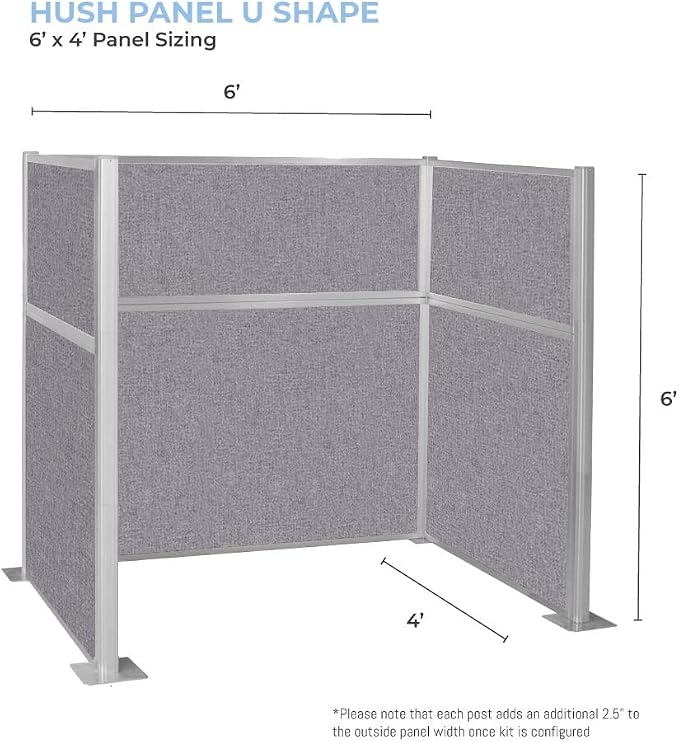 Versare Hush Panel Cubicle Kit | Workstation Partition Walls | Sound Dampening - Image 4