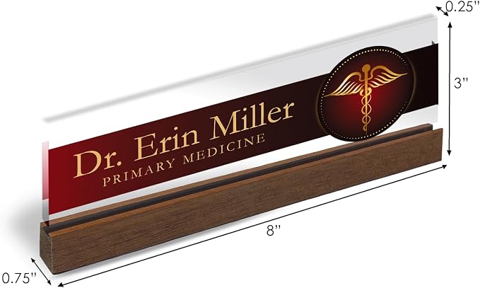 Artblox Personalized Office Desk Name Plate and Business Card Holder | Clear - Image 3