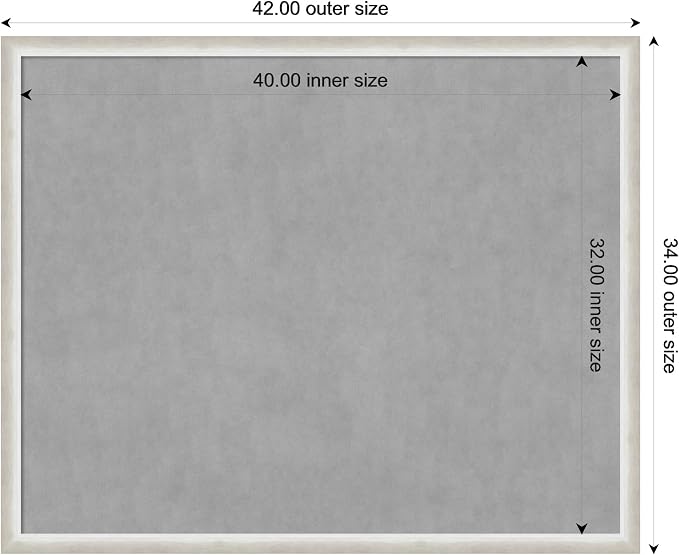 Amanti Art Silver Framed Magnetic Board 34x42 X-Large Vision Board - Image 3