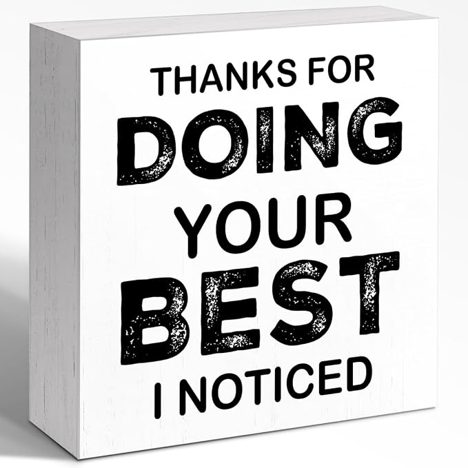 WUZYOU Workplace Wooden Block Sign "Thanks by WUZYOU