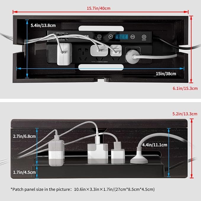 HomeBliss Large Cable Management Box-Stylish Wire Organizer, Wire Concealer and - Image 3