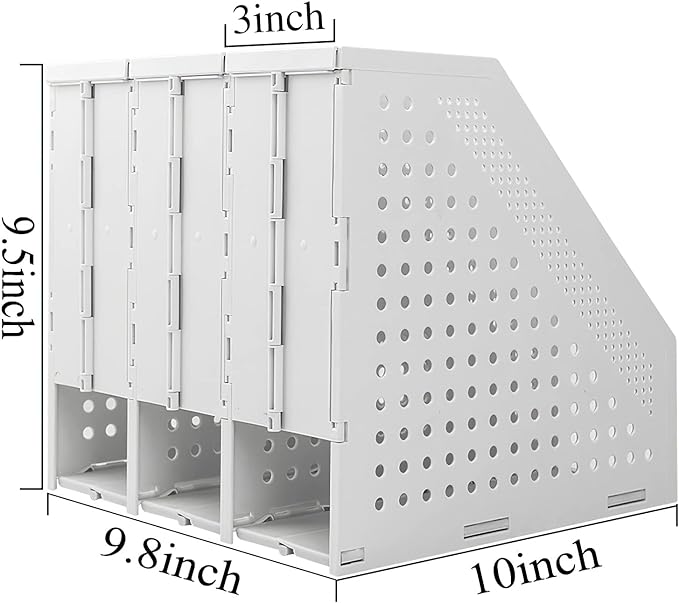SAYEEC 2Pcs Collapsible Plastic Magazine File Holder Vertical Binder Storage - Image 2