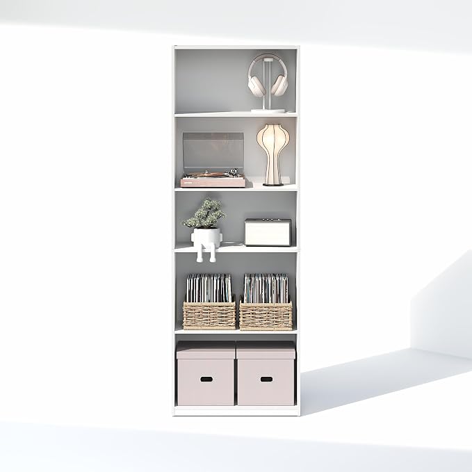 Furinno GEHRY DVD Shelf, 5-Tier CD Rack, Media Shelf - Image 4