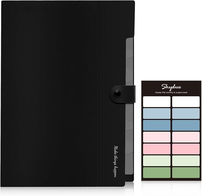 SKYDUE 8 Pockets Expanding File Folders, Accordion Folders, Portable Paper Bill - Image 2