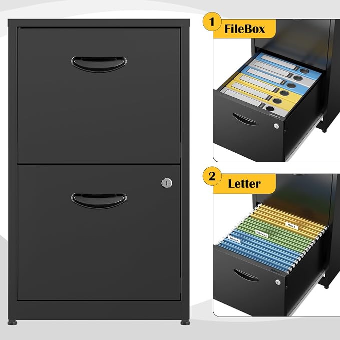 SteeLoong 2 Drawer File Cabinets, Metal Office File Cabinet - Image 7