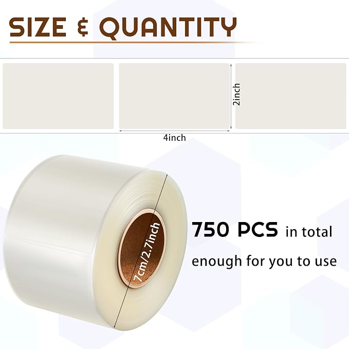 Zonon 2500 Pcs Clear Labels Label Protector Clear Stickers Wafer Seals - Image 2